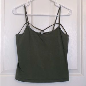 SOLD Charlotte Russe Olive Green Crop Top Size L